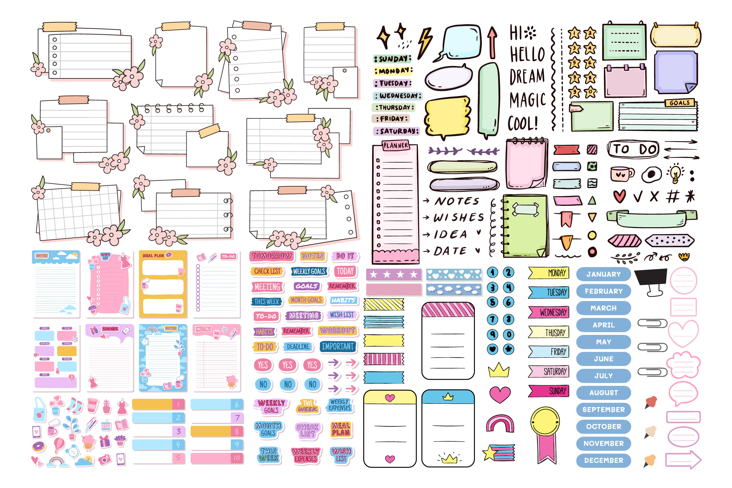 DIY Planner Stickers Printable Bundle