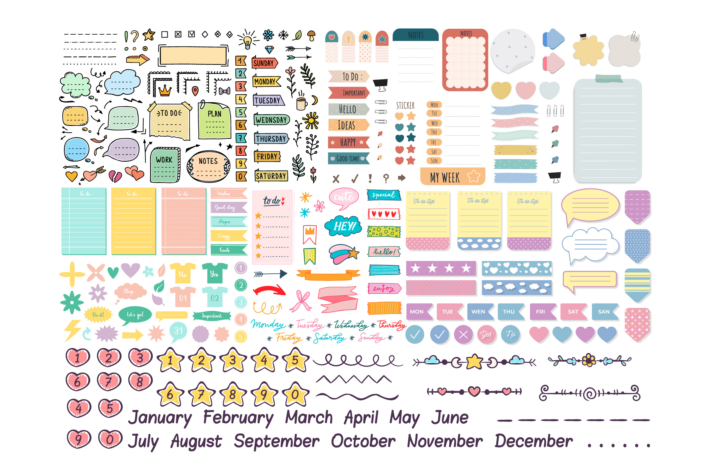DIY Planner Stickers Printable Bundle
