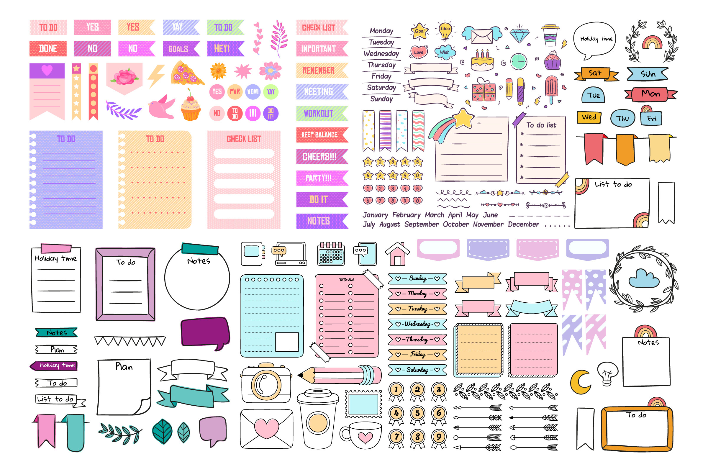 DIY Planner Stickers Printable Bundle