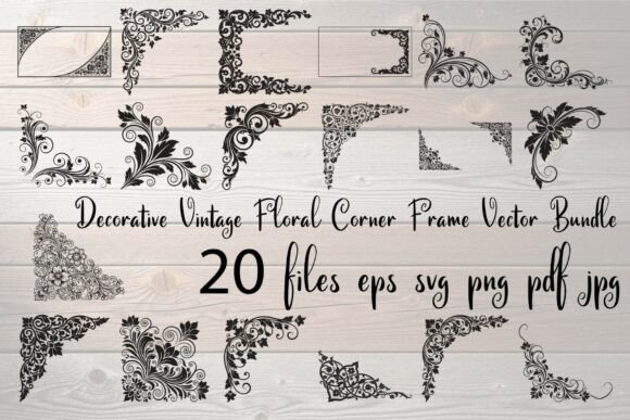 Decorative Vintage Floral Corner Frame