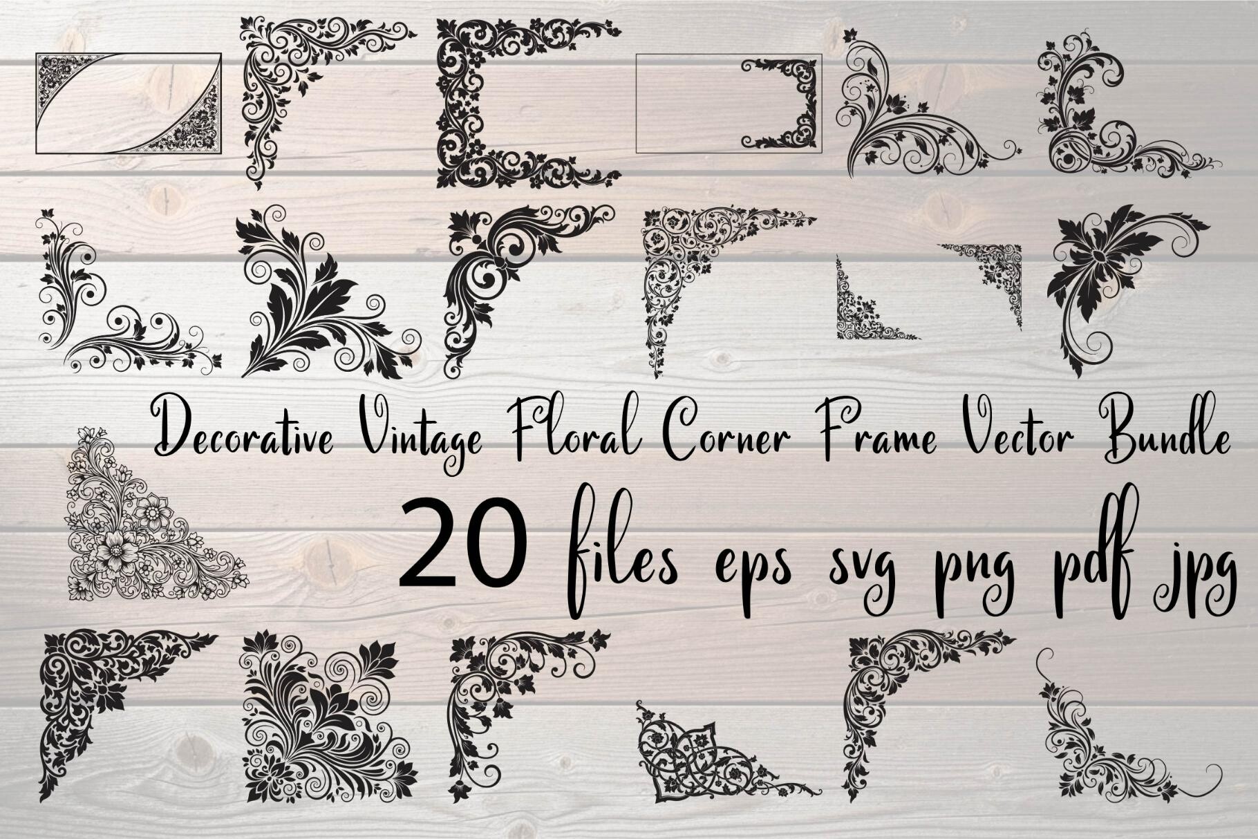 Decorative Vintage Floral Corner Frame
