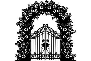 Elegant Ornamental Gate Silhouette Vecto Graphic by LasercutExpert ...