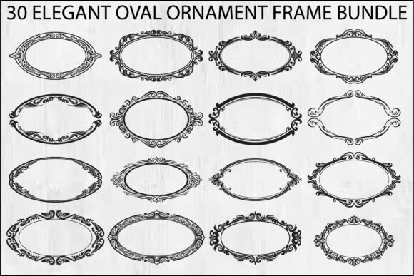 Elegant Oval Ornament Frame Bundle