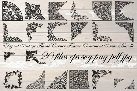 Elegant Vintage Floral Corner Frame