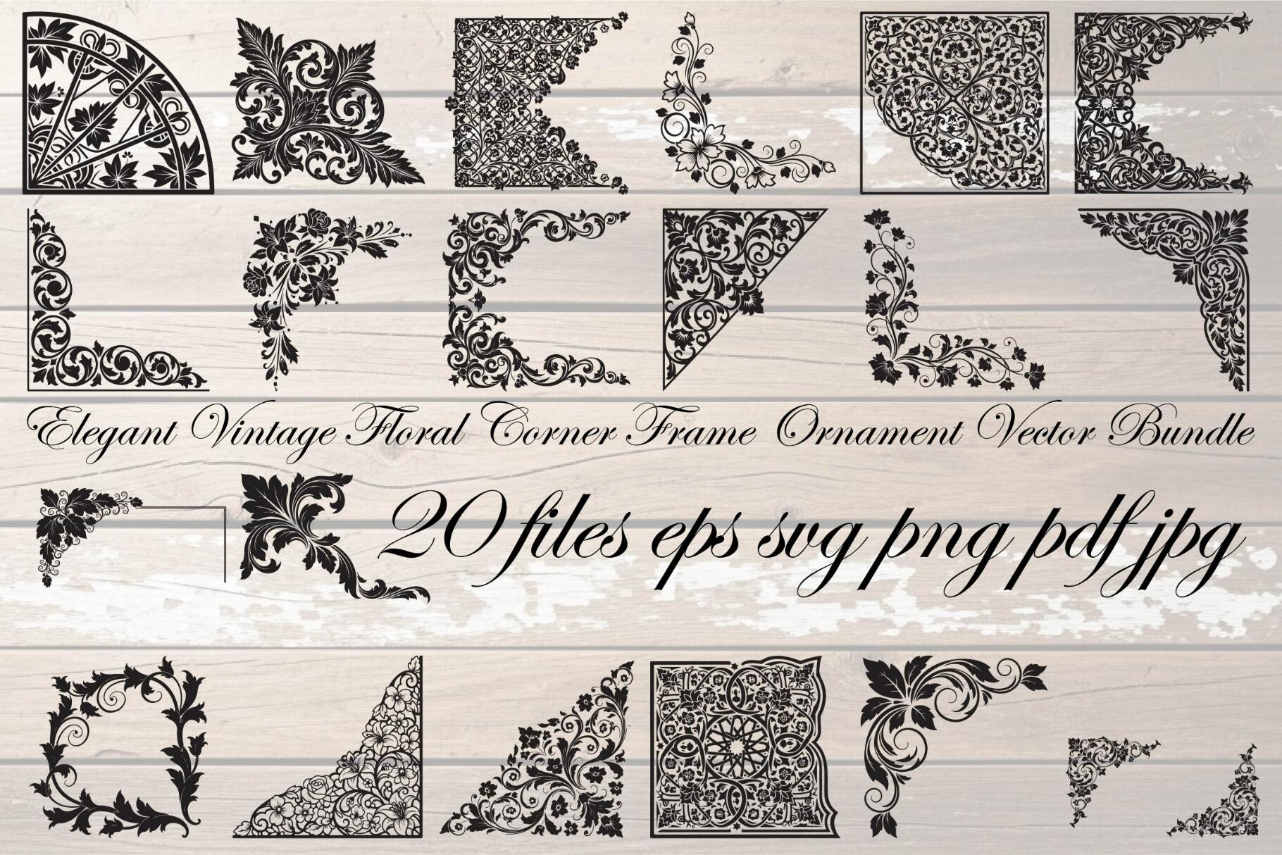 Elegant Vintage Floral Corner Frame