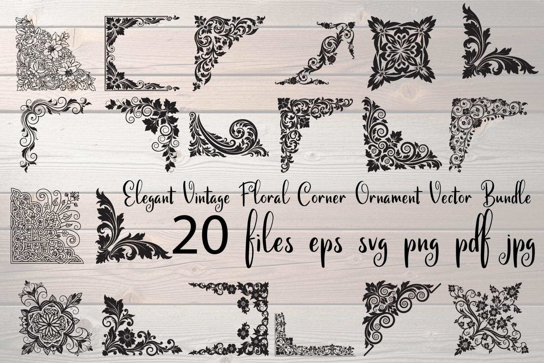 Elegant Vintage Floral Corner Ornament