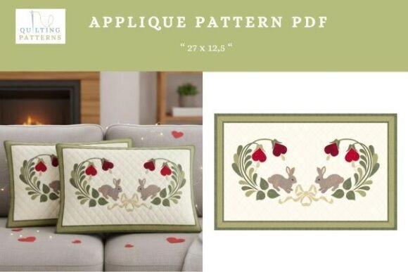 Floral Bunny Applique Pattern PDF