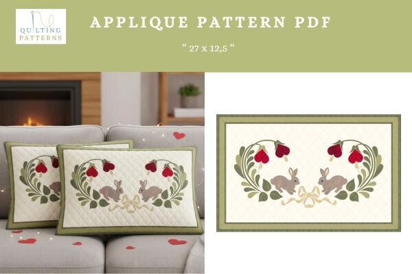 Floral Bunny Applique Pattern PDF