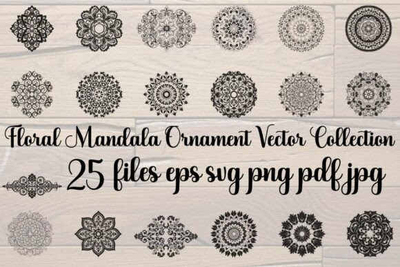 Floral Mandala Ornament Vector Bundle