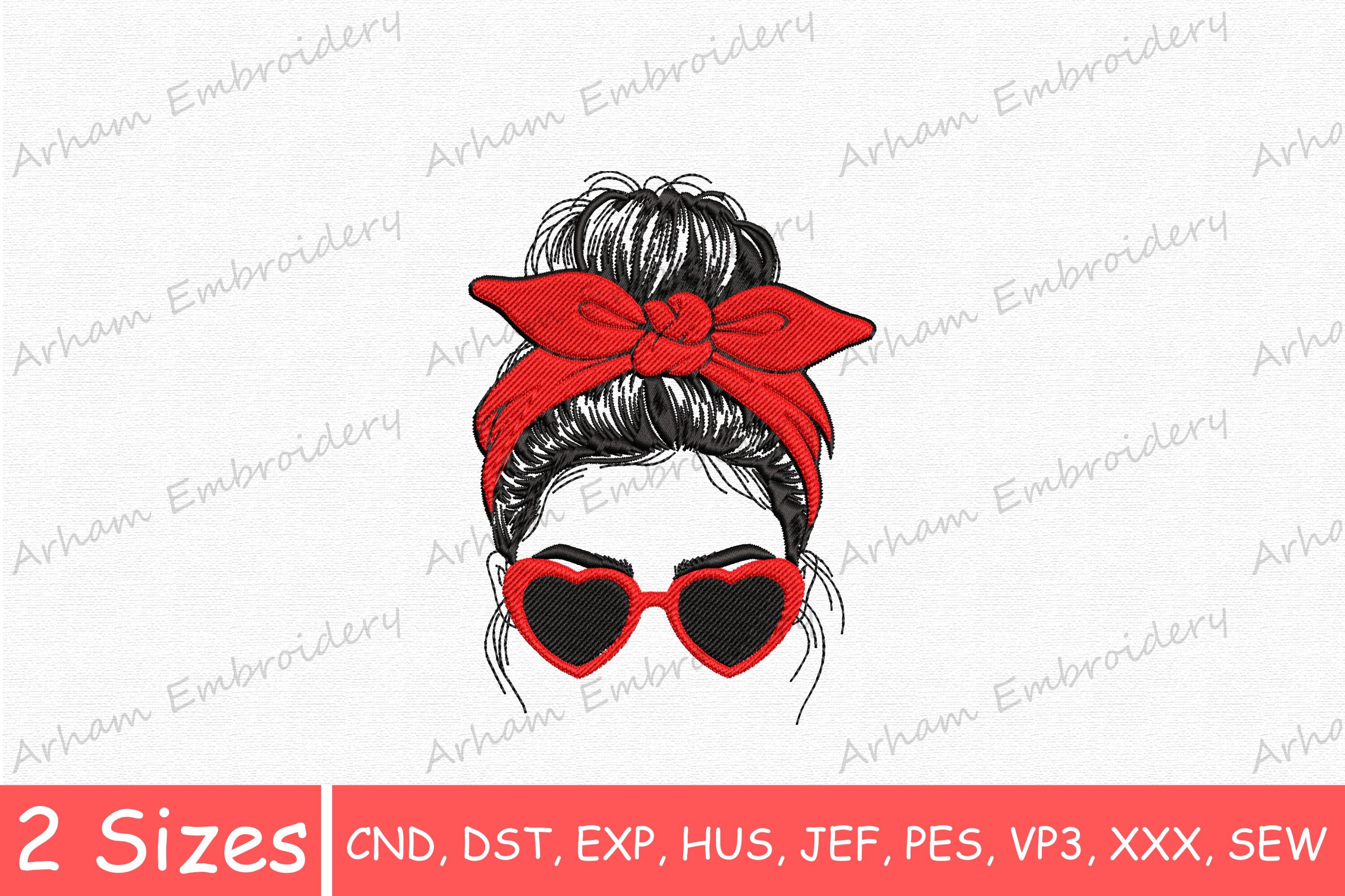 Messy Bun Girl, Woman with Heart Glass