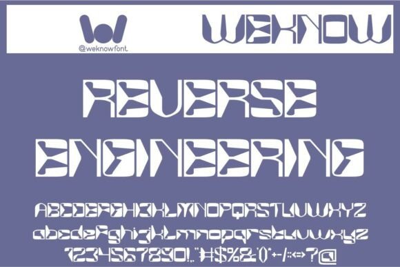 Mirror Tech Font PNG with transparent background - Preview 2