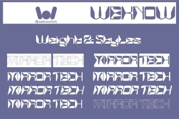 Mirror Tech Font PNG with transparent background - Preview 6