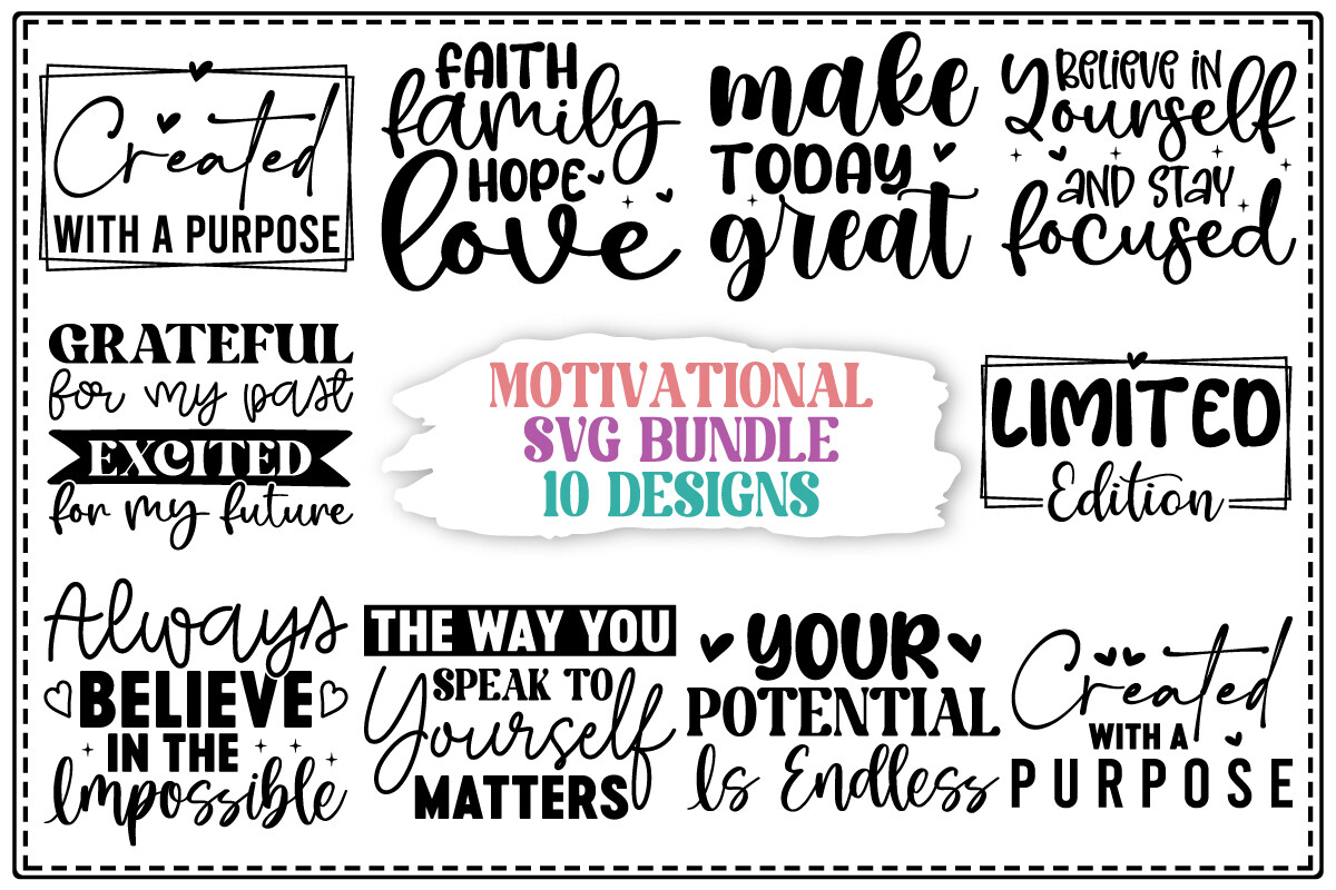 Motivational SVG Bundle Graphic by Dixie Rose2004 · Creative Fabrica