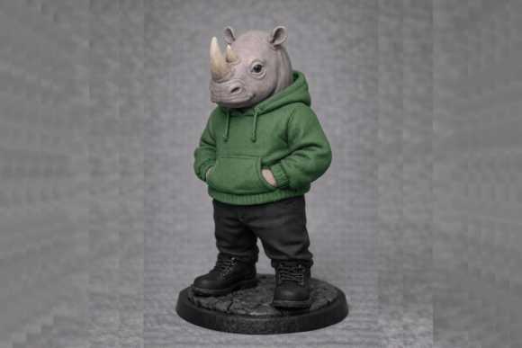 Rockin Rhino STL 3D Model for 3D Print