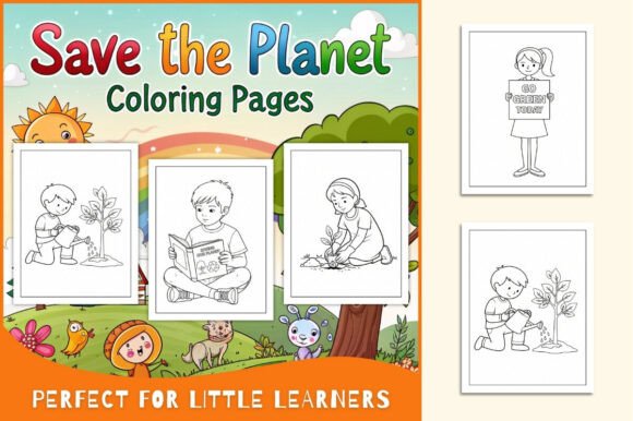 Save the Planet Coloring Pages for Kids