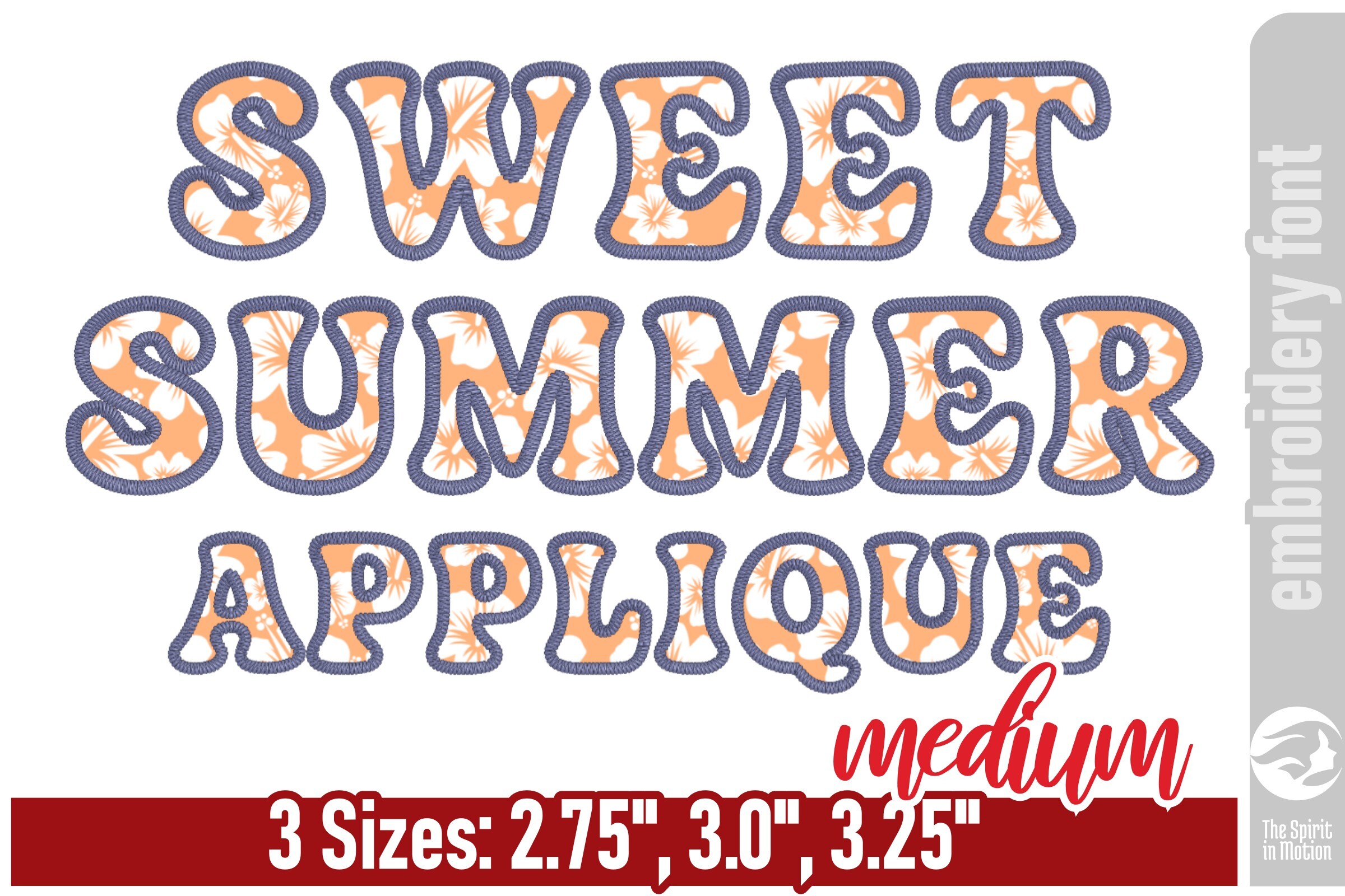 Sweet Summer Groovy Applique Font - M
