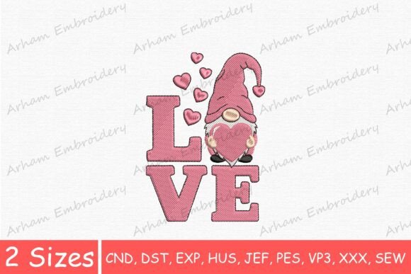 Valentine Gnome Love, Cute Heart Gnome