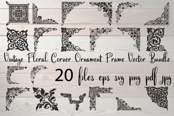 Vintage Floral Corner Ornament Frame