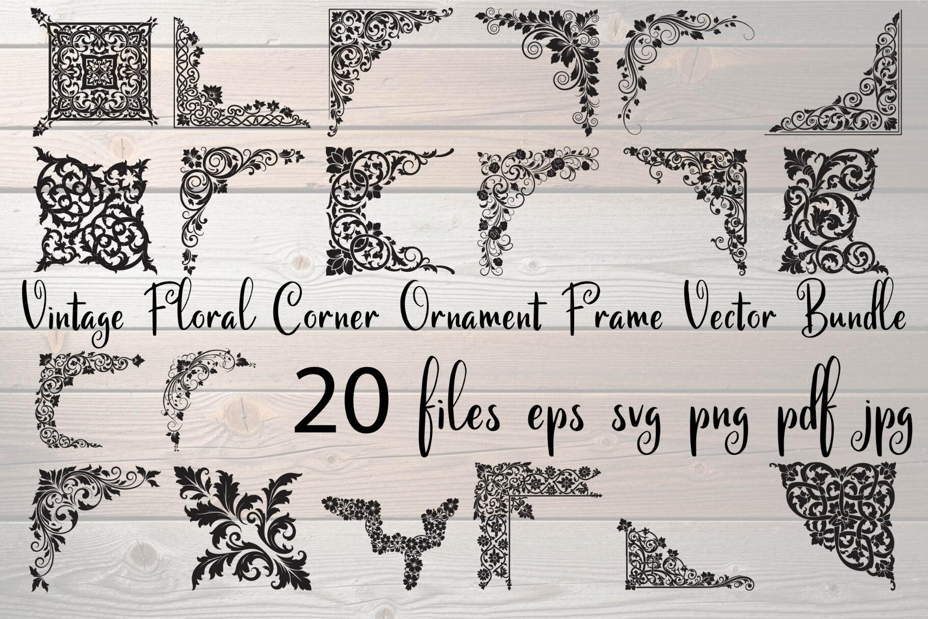 Vintage Floral Corner Ornament Frame