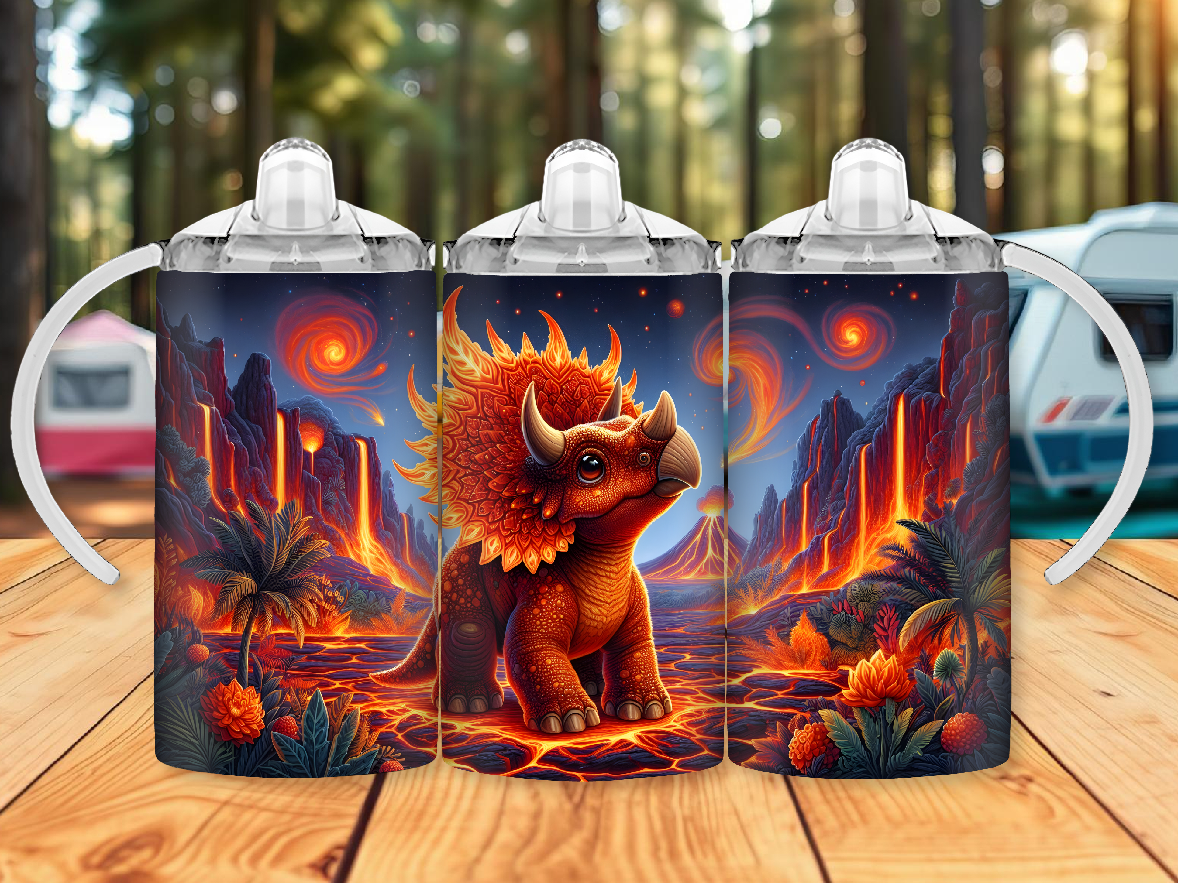 Volcano Dinosaur Sippy Cup Kids Tumbler
