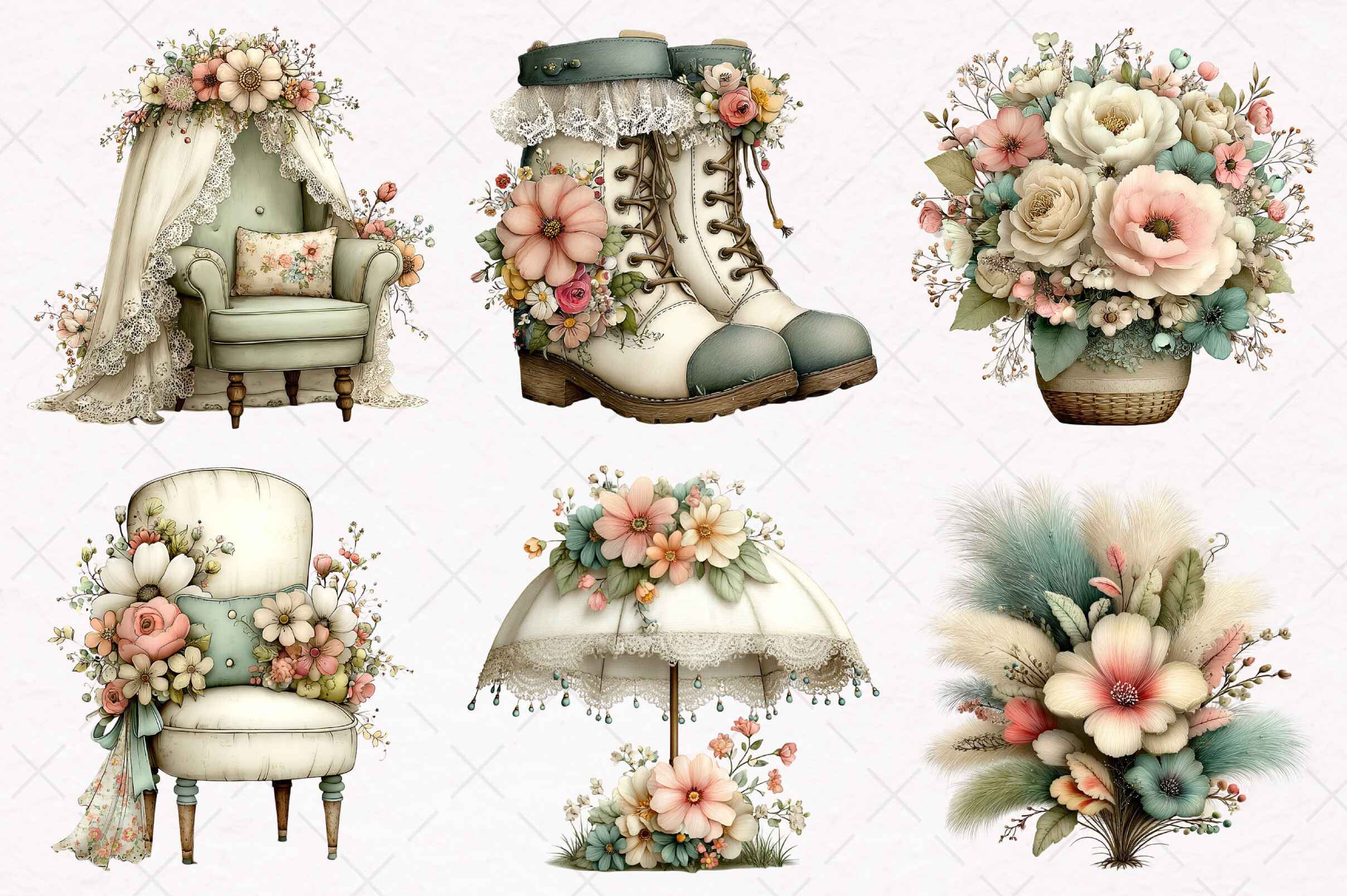 Whimsical Boho Wedding Clipart - photo 4