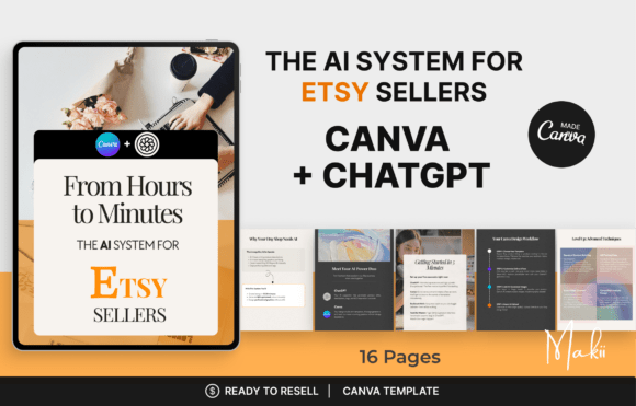 AI Etsy Seller Guide, Canva Template