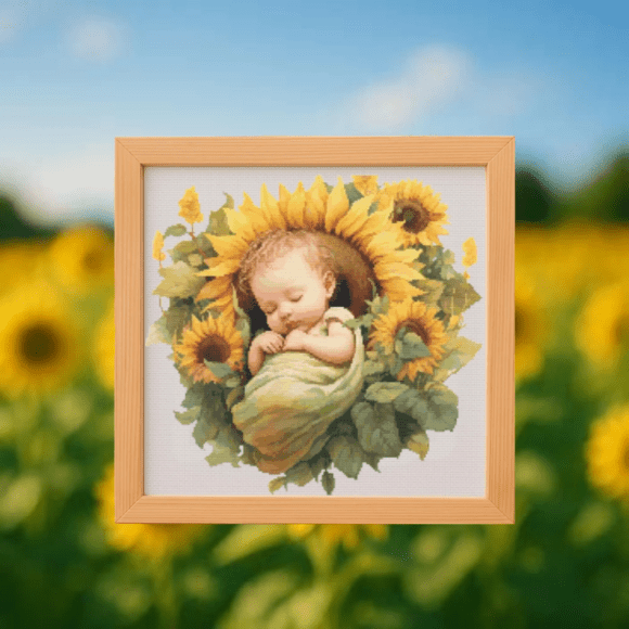 🌻Baby Sunflower Angel Cross Stitch