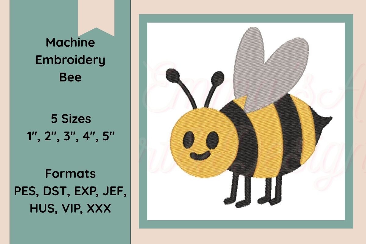 Bee Machine Embroidery Design