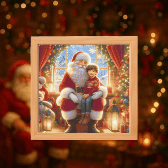 🎅🏻Boy Visits Santa Cross Stitch Patter