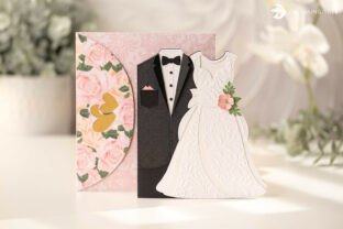 Bride and Groom Card SVG · Creative Fabrica