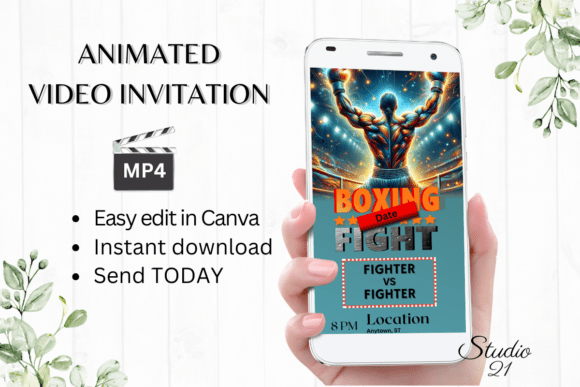Canva Boxing Match Invitation