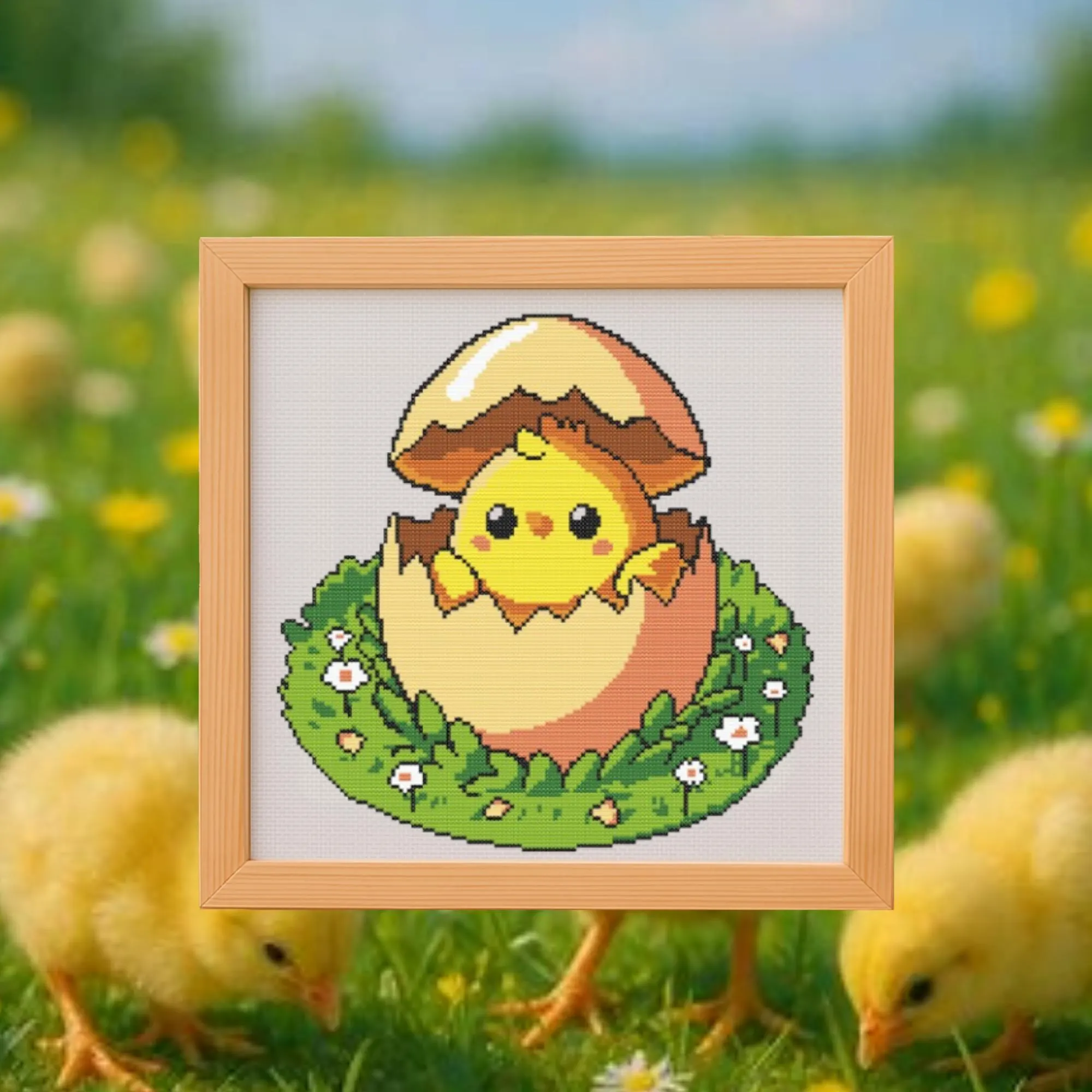 🐣Chick in an Egg Cross Stitch Pattern