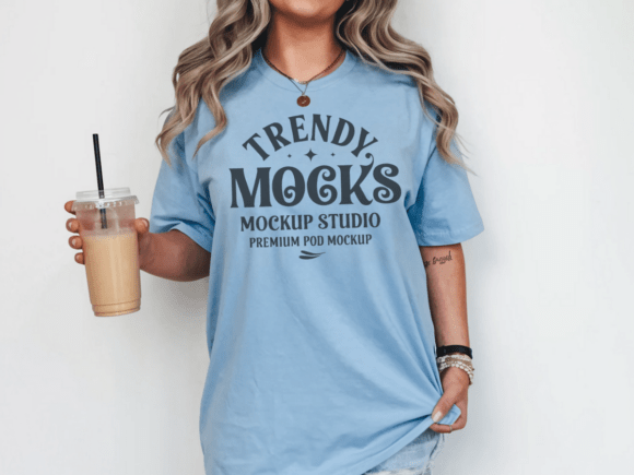 Comfort Colors 1717 Washed Denim Mockup