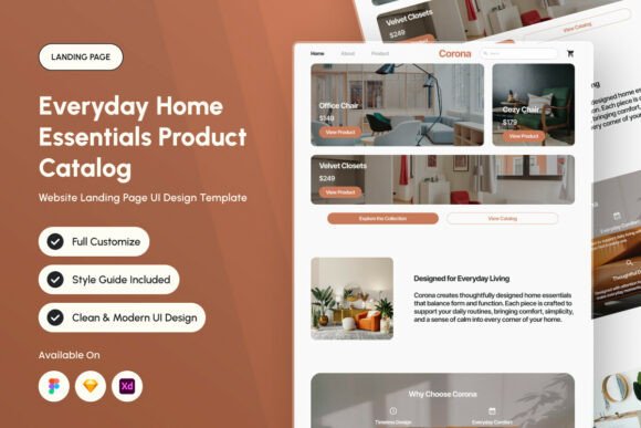 Corona Home Product Catalog Landing