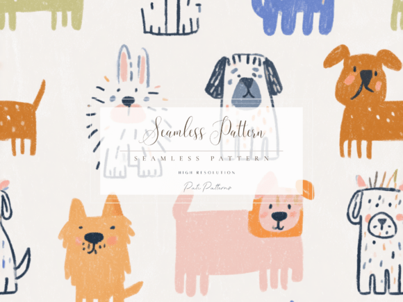 Cute Puppies Seamless Pattern Graphic Patterns By patipaintsco