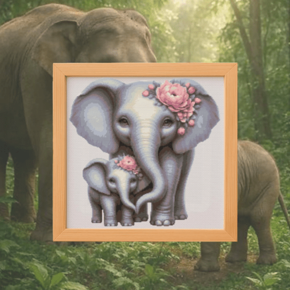🐘Elephant Embrace Cross Stitch Pattern