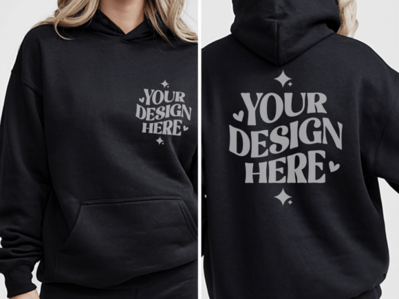 Gildan 18500 Hoodie Front & Back Mockup