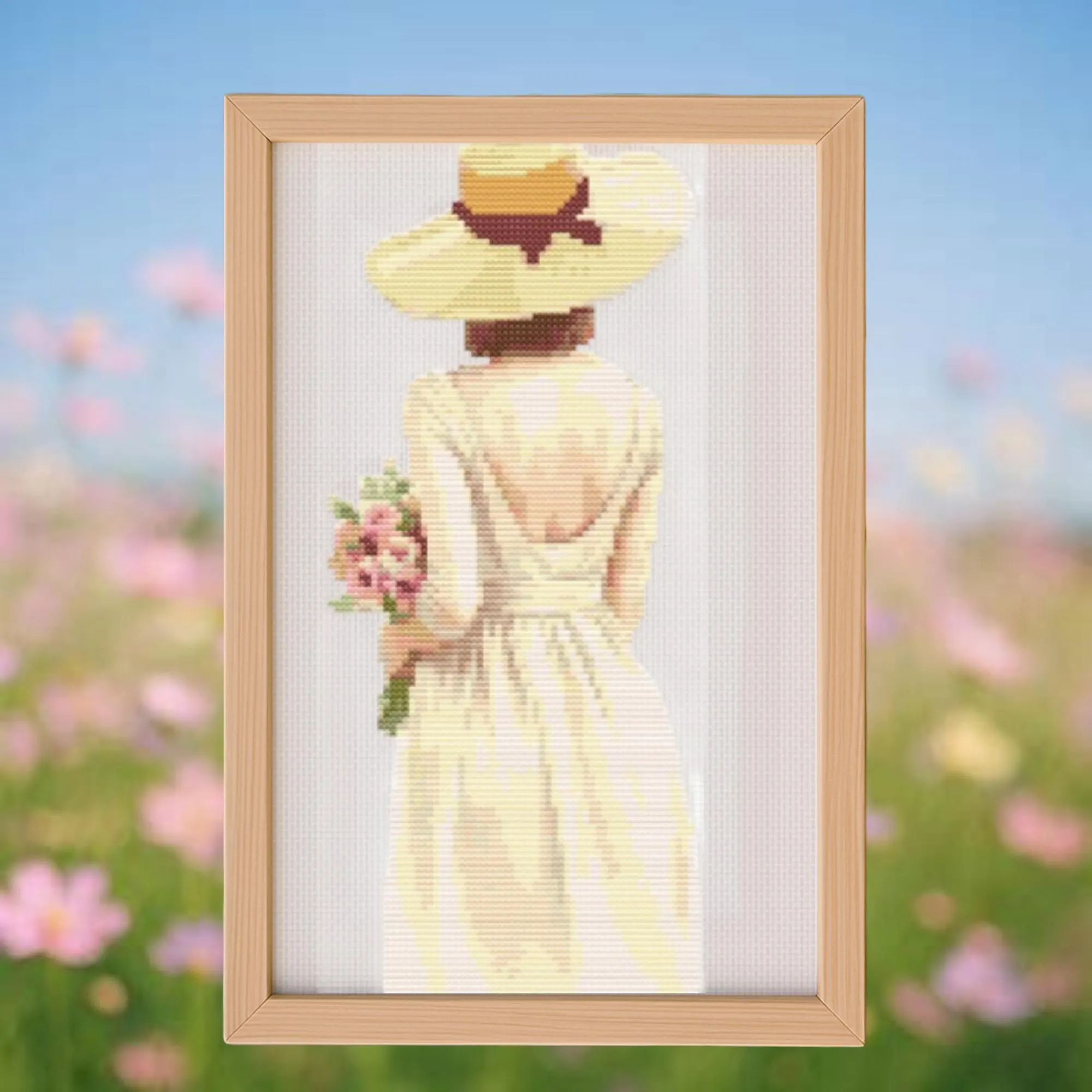 🌻Girl Carrying Flowers Cross Stitch Pat