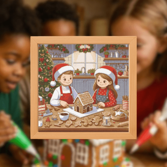 🎅🏻Girl Visits Santa Cross Stitch