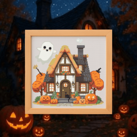 🎃Halloween Cottage Cross Stitch Pattern