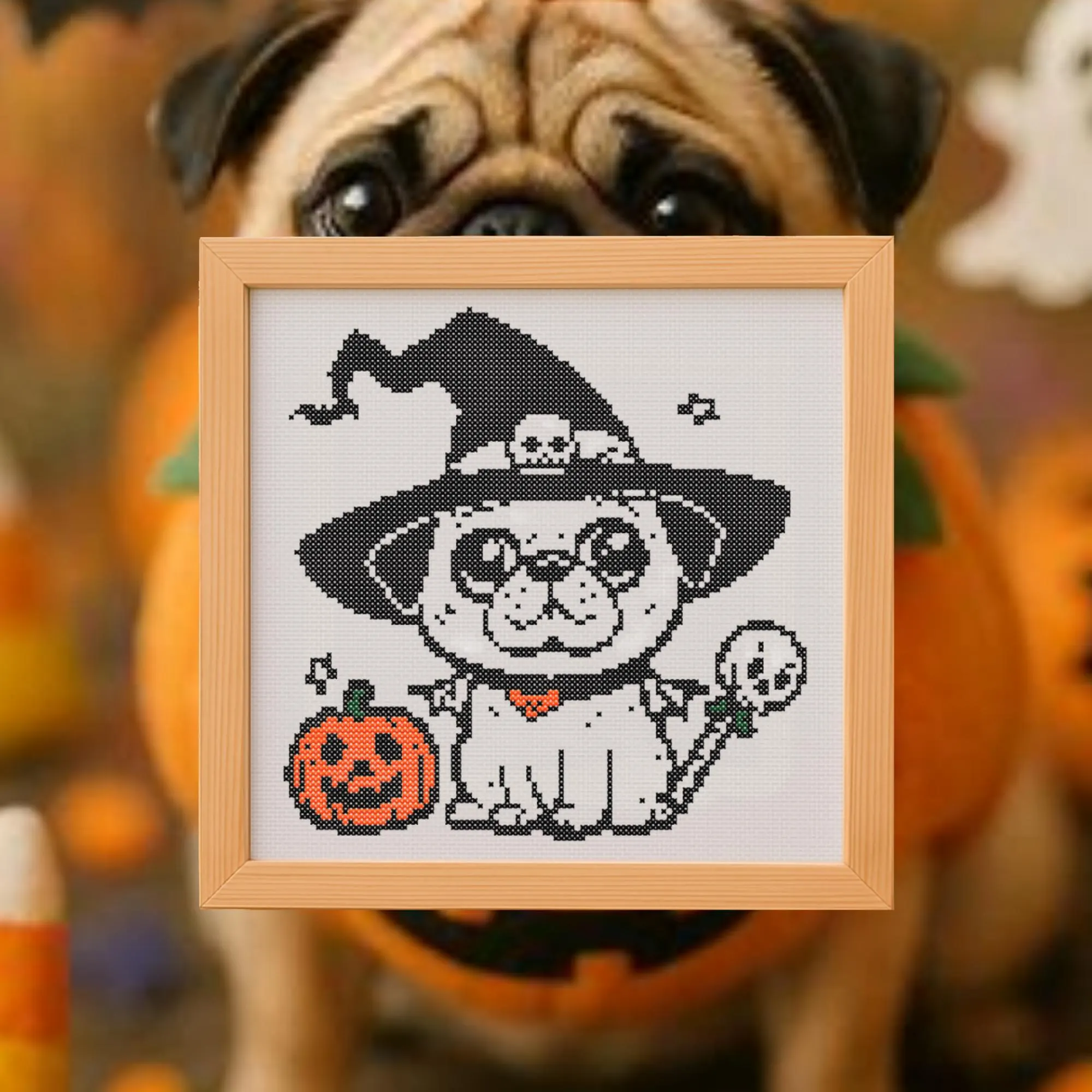 🐕Halloween Pug Cross Stitch Pattern