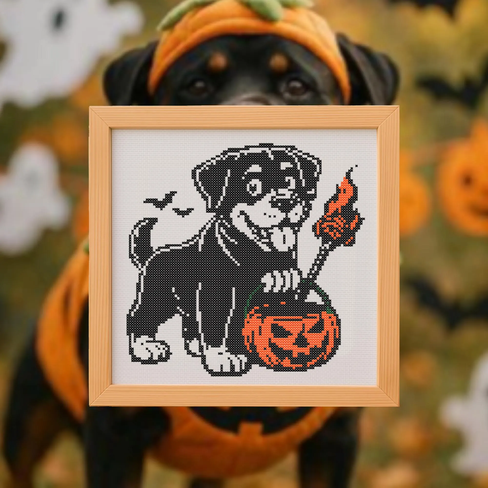 🐕Halloween Rottweiler Cross Stitch