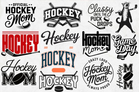 Hockey Team SVG Bundle, Logo Templates