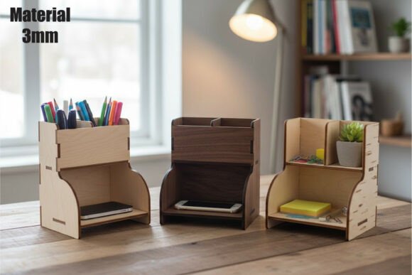 Laser Cut Desk Organizers SVG · Creative Fabrica