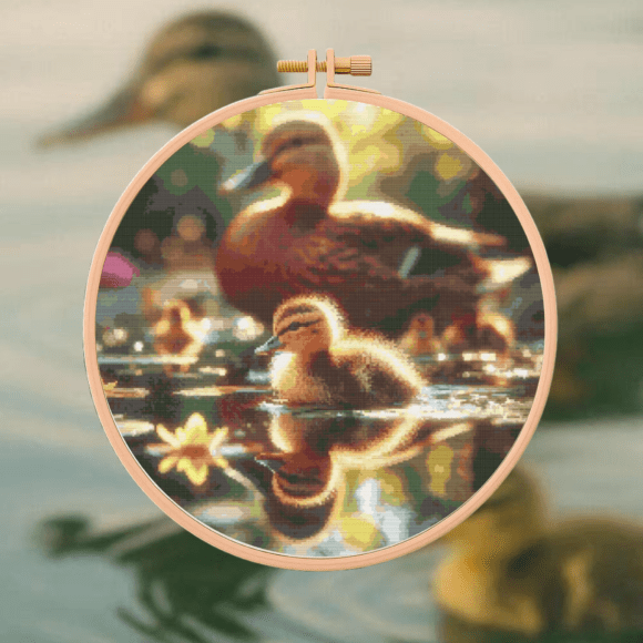 🦆Little Swimmer Cross Stitch Pattern