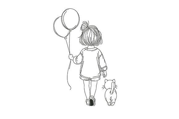 Little Girl with Cat