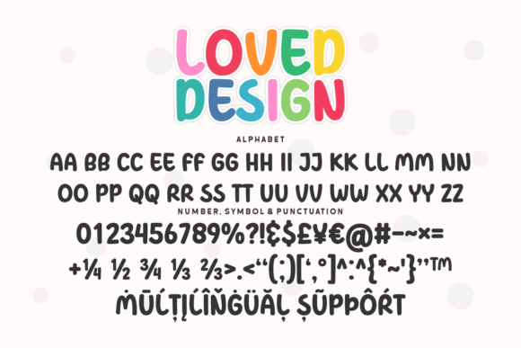 Loved Design Font PNG with transparent background - Preview 4