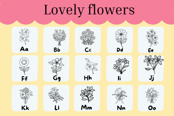 Lovely Flowers Font PNG with transparent background - Preview 1