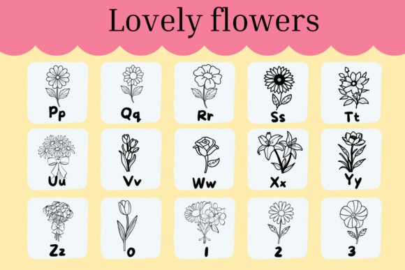 Lovely Flowers Font PNG with transparent background - Preview 2