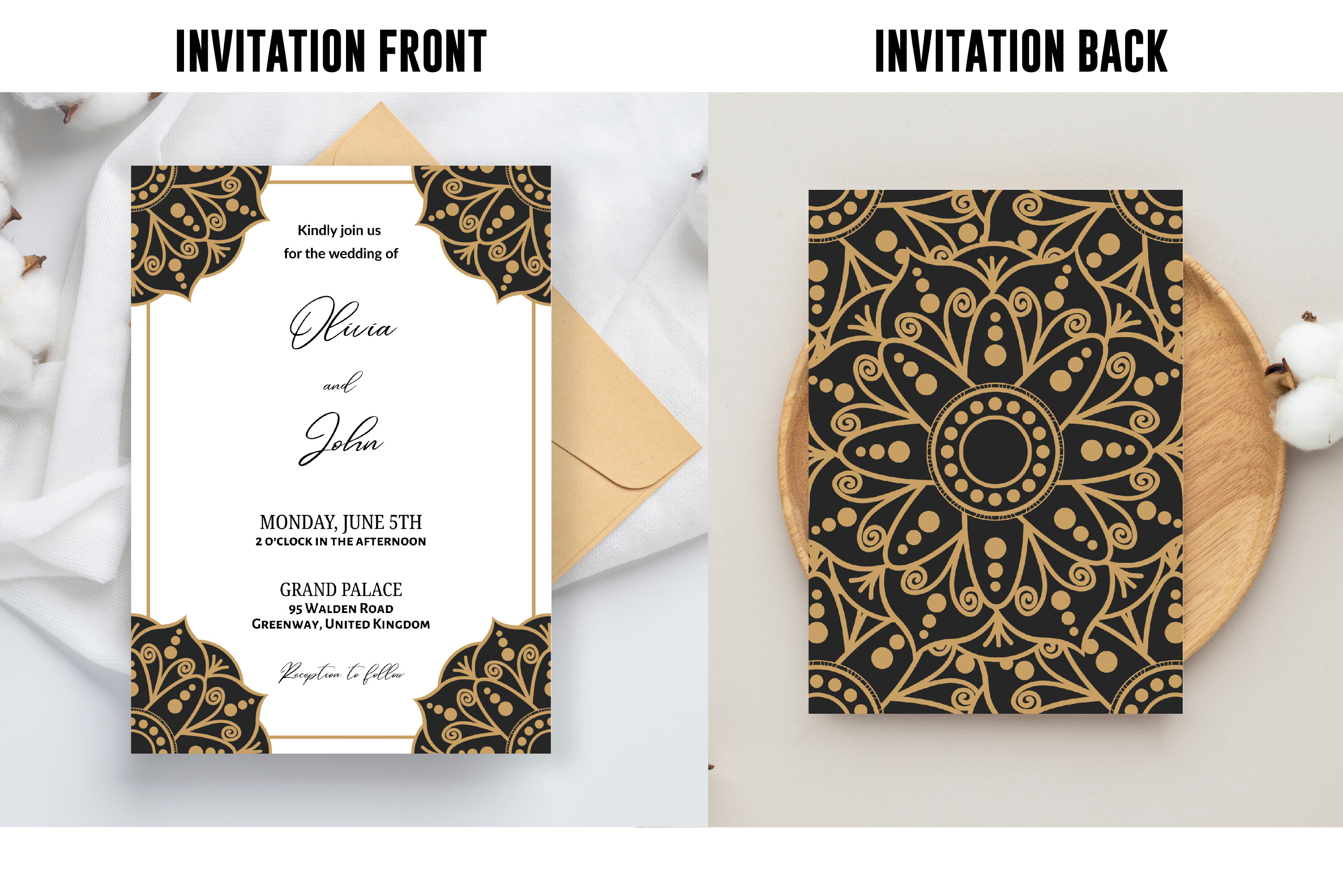 Mandala Wedding Invitation Template